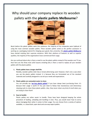 why should your company replace its wooden