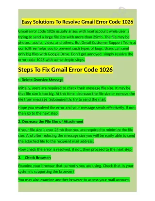 Call - 1-800-316-3088 How To Fix Gmail Error Code 1026