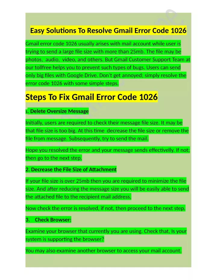 easy solutions to resolve gmail error code 1026