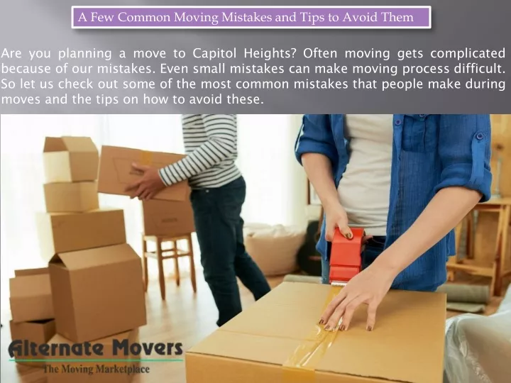 a few common moving mistakes and tips to avoid