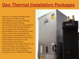 geo thermal installation packages