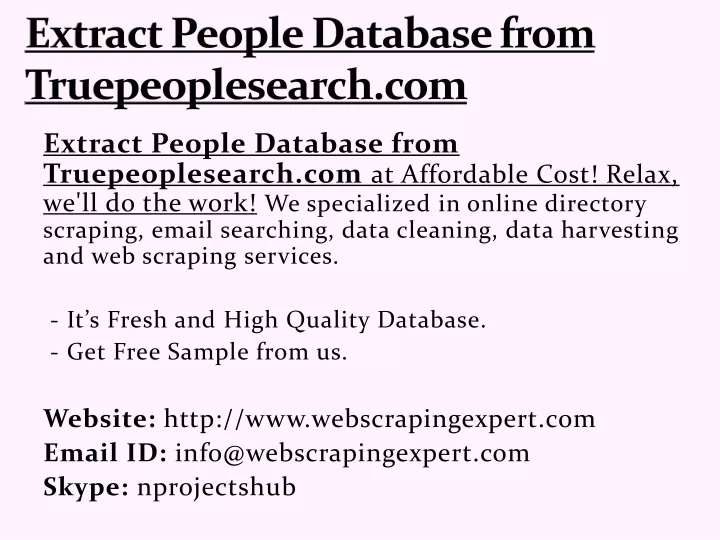 extract people database from truepeoplesearch com