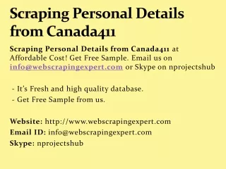scraping personal details from canada411