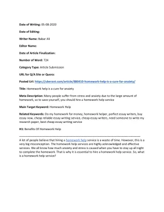 date of writing 05 08 2020