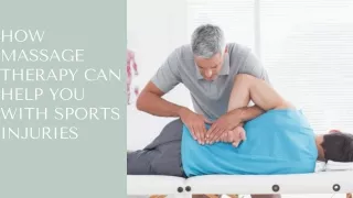 How massage therapy can help you with sports injury