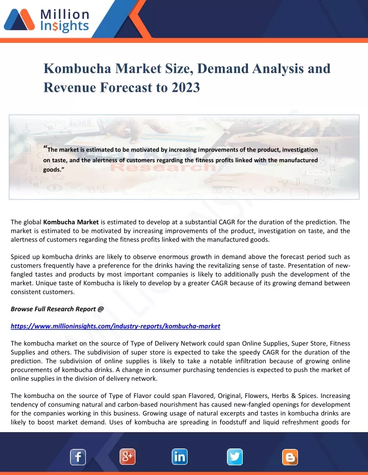 kombucha market size demand analysis and revenue