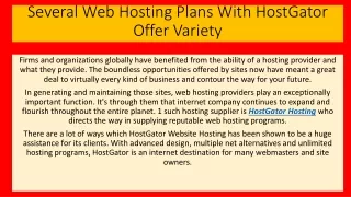 several web hosting plans with hostgator offer variety