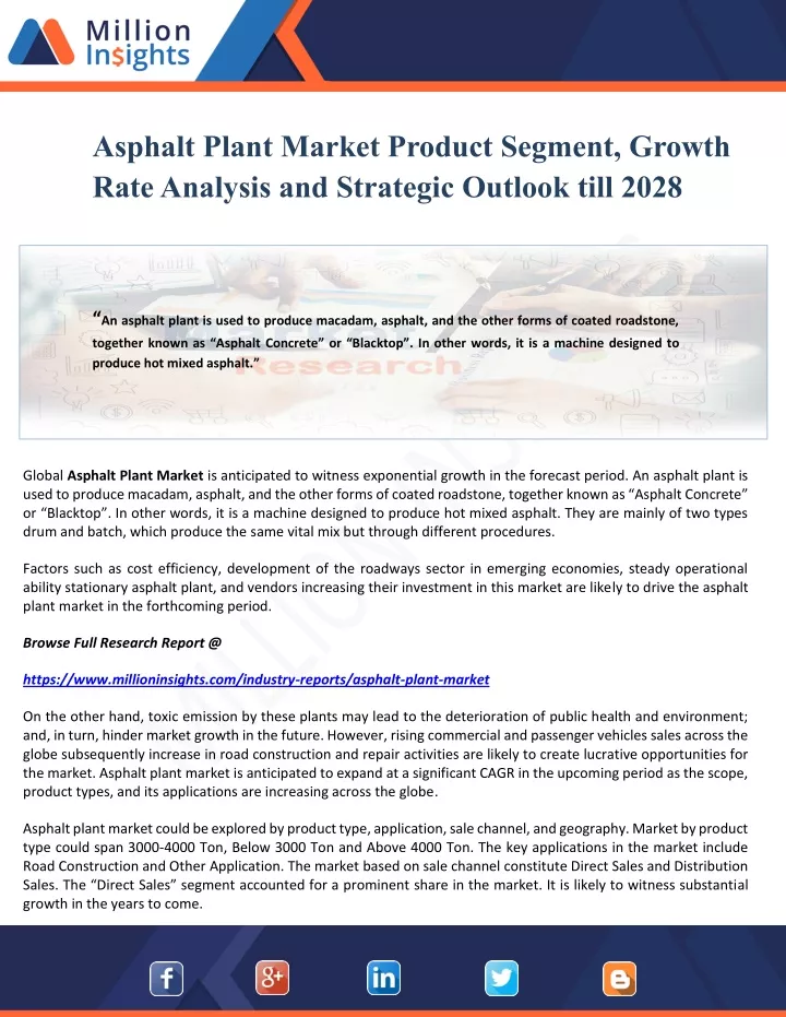 asphalt plant market product segment growth rate