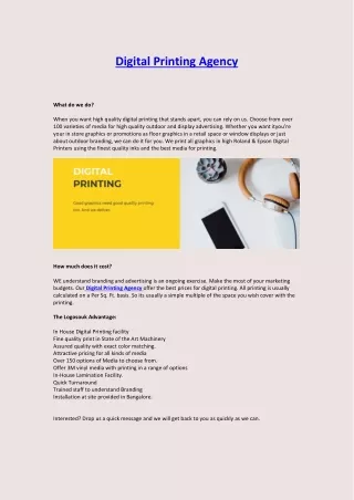 digital printing agency