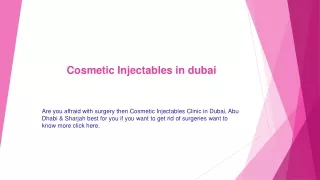 cosmetic injectables in dubai