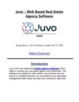 Juvo – Web Based Real Estate Agency Software