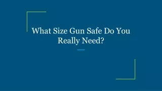 what size gun safe do you really need