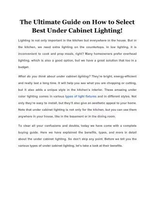 the ultimate guide on how to select best under