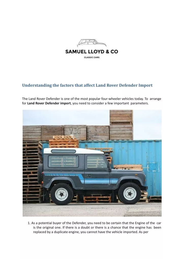 understanding the factors that affect land rover