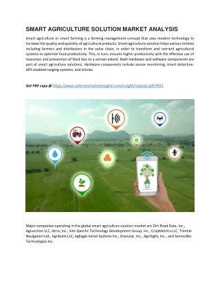SMART AGRICULTURE SOLUTION MARKET ANALYSIS