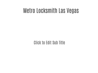 Metro Locksmith Las Vegas