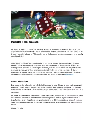 incre bles juegos con dados