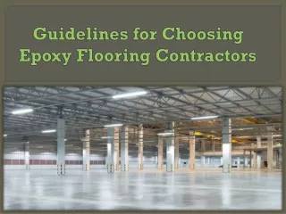 guidelines for choosing epoxy flooring contractors