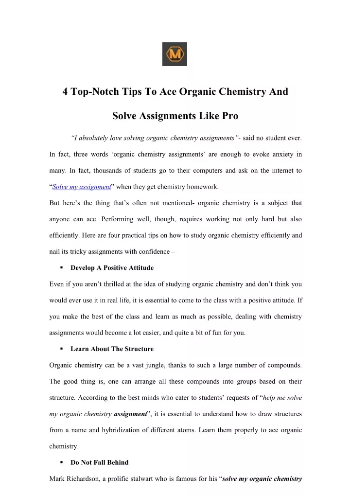 4 top notch tips to ace organic chemistry and