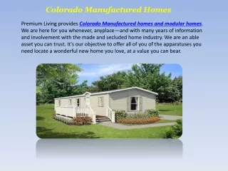 Colorado Manufactured Homes