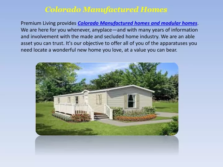 colorado manufactured homes