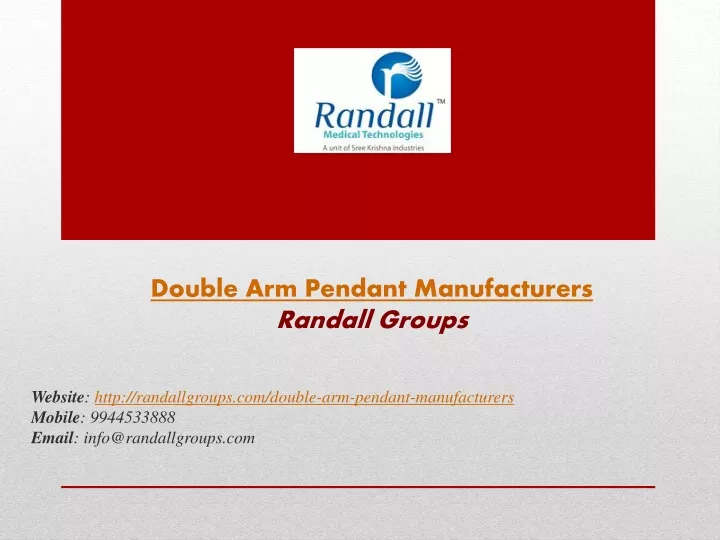double arm pendant manufacturers randall groups