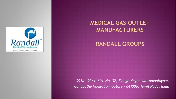 medical gas outlet manufacturers randall groups