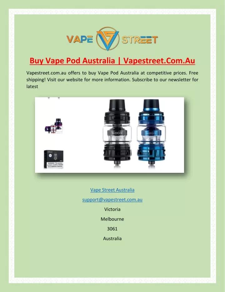 buy vape pod australia vapestreet com au