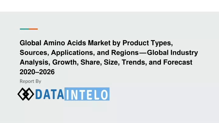 global amino acids market by product types