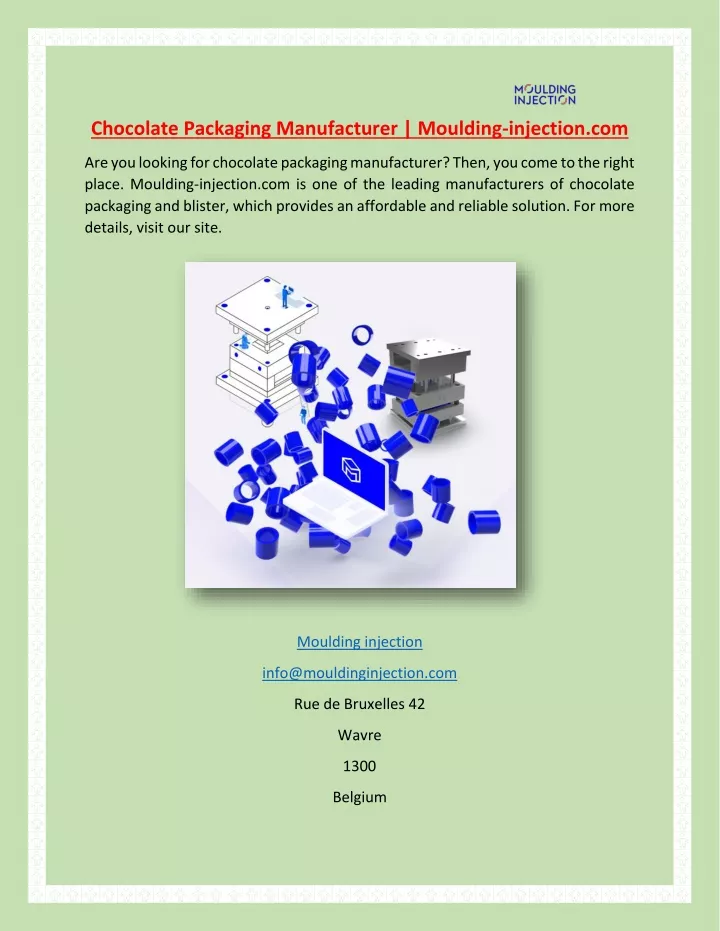 chocolate packaging manufacturer moulding