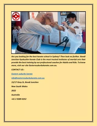 Best Karate School In Sydney | Easternsuburbskarate.com.au