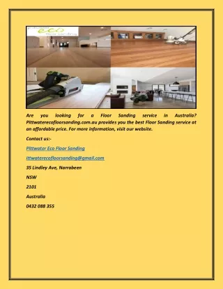 Professional Floor Sanding Australia | Pittwaterecofloorsanding.com.au