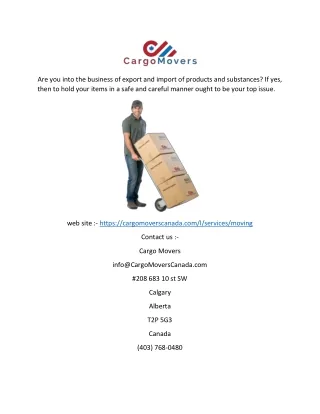 Best Long Distance Movers | Calgary | Cargomoverscanada.com