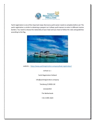 Get Boat Registration | Yachtregistration.company