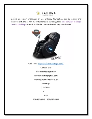 kahuna massage chair San Diego | Kahunasandiego.com