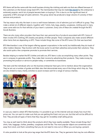 bts items will be the name with the small