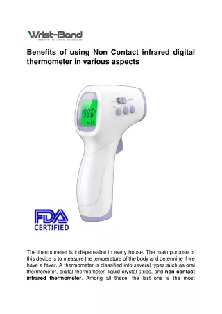 Benefits of using Non Contact infrared digital thermometer in various aspects