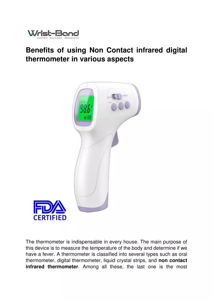 benefits of using non contact infrared digital