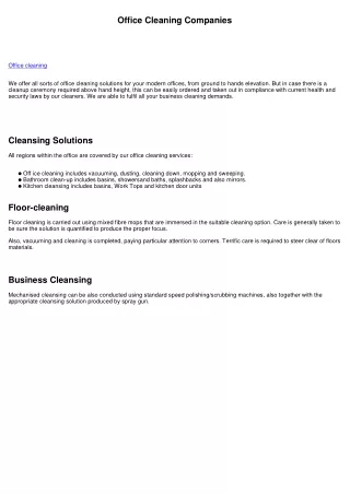 Office-cleaning Providers