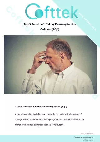 Top 5 Benefits Of Taking Pyrroloquinoline Quinone (PQQ)