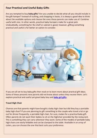 four practical and useful baby gifts