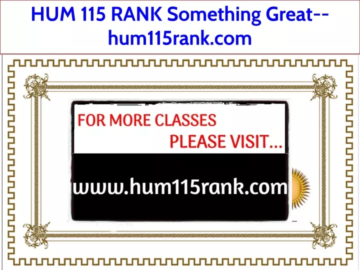 hum 115 rank something great hum115rank com
