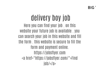 delivery boy job