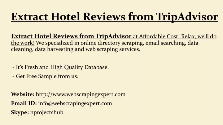 extract hotel reviews from tripadvisor