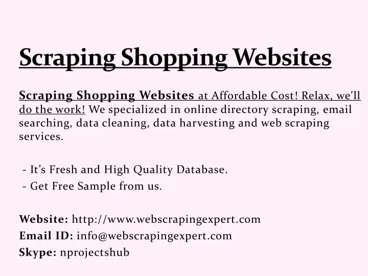 scraping shopping websites