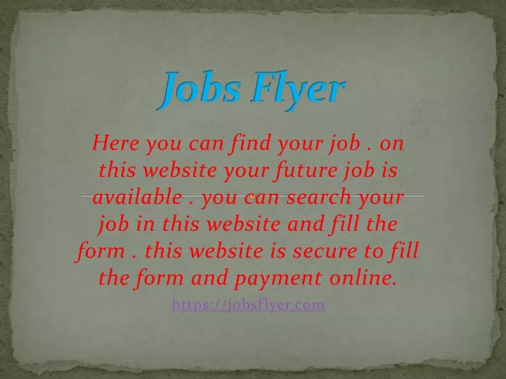 jobs flyer