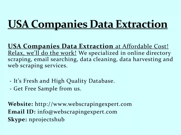 usa companies data extraction