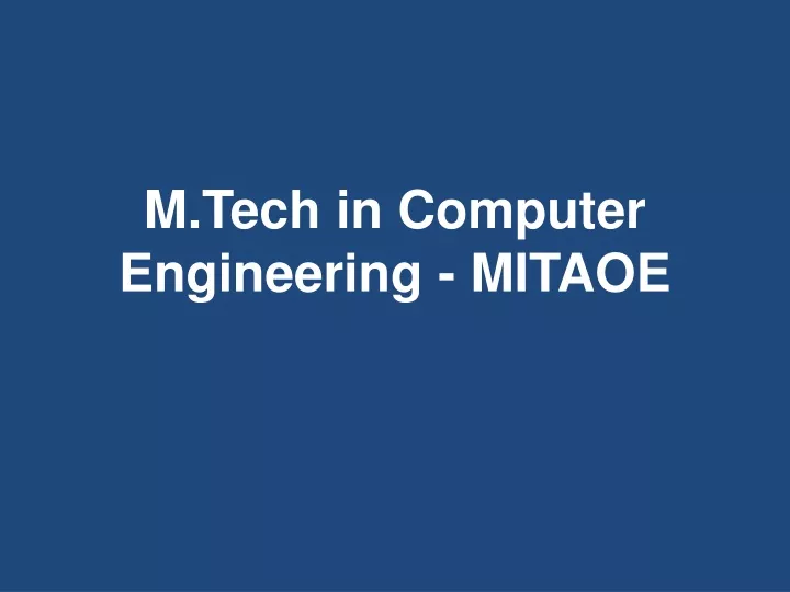 m tech in computer engineering mitaoe
