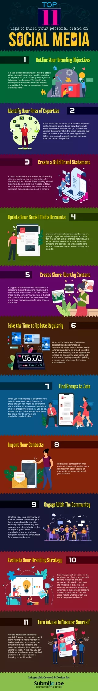Top 11 Tips to build your personal brand on social media [Infographic]