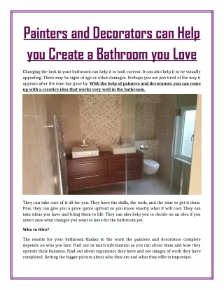 painters and decorators can help you create